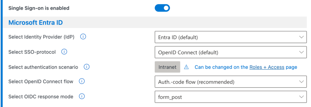 Screenshot showing how to configure WPO365 Single Sign-on.