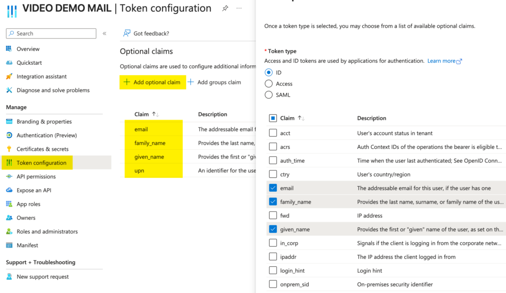 Configure ID token claims, when planning to send WordPress emails from any Microsoft 365 (Shared) Mailbox using Microsoft Graph.
