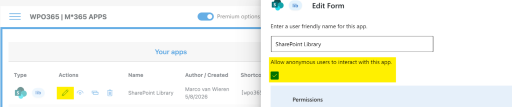 Embed a SharePoint Library for your customers (without User Sign-in) - Allow anonymous users to interact with this app.