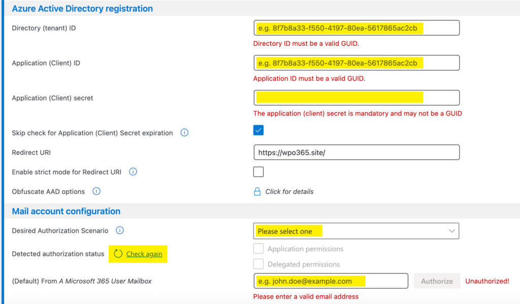 Update WPO365 | Azure Active Directory registration