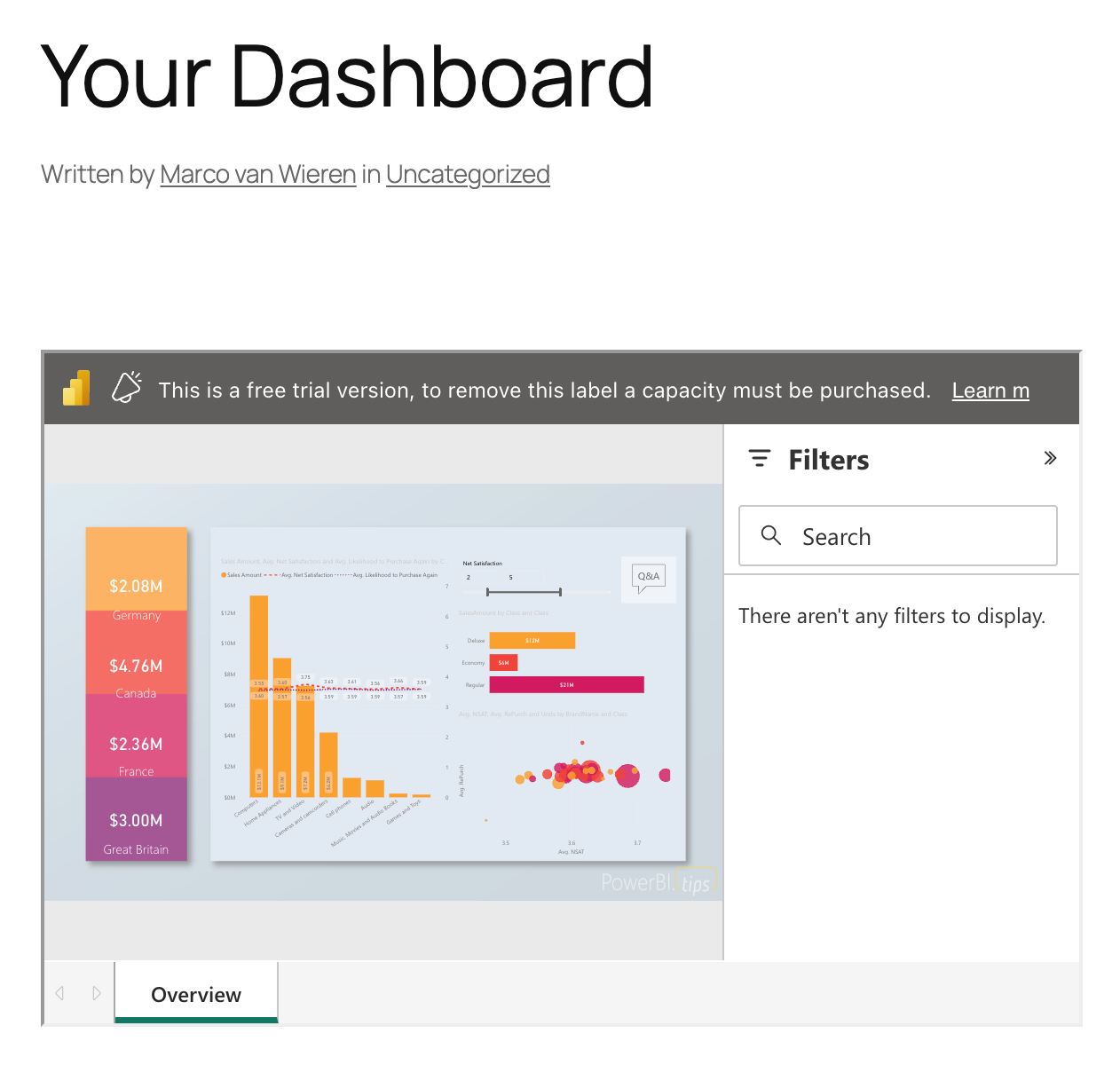 Steps to embed Power BI for your customers - Add capacity banner.