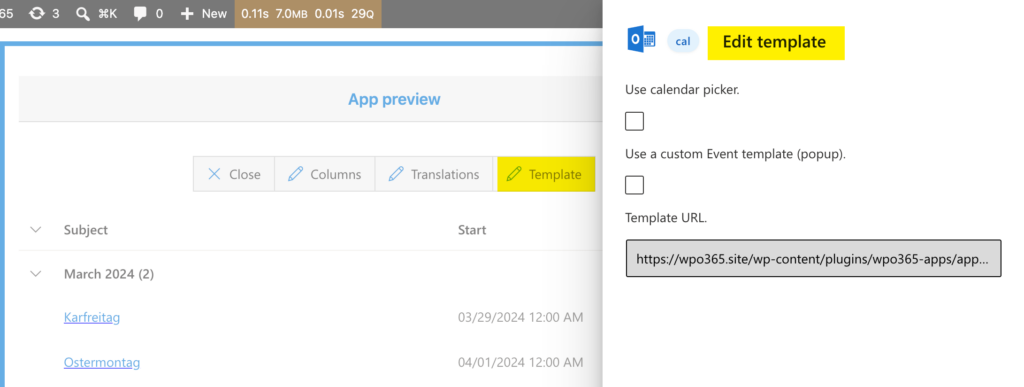 Embed an Outlook / Exchange calendar in WordPress for your organization - Edit the look and feel of embedded calendar.