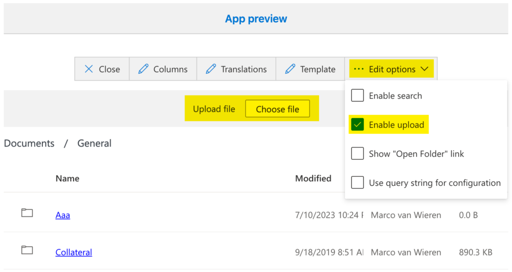 Enable file-upload to SharePoint from WordPress - Enable upload.