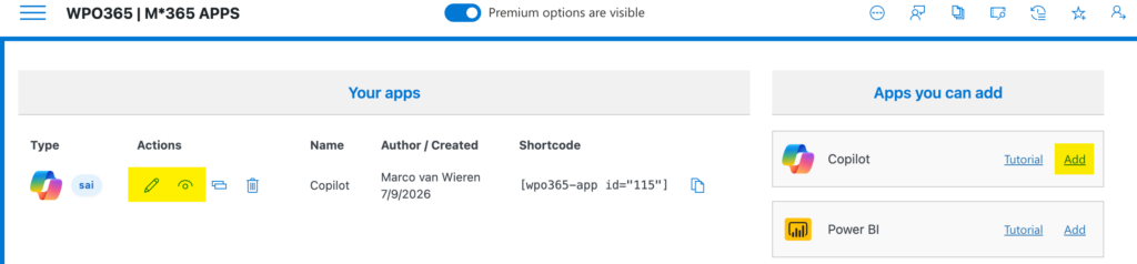 Configure the Copilot app for WordPress - Add and edit the Copilot Chat app in WordPress