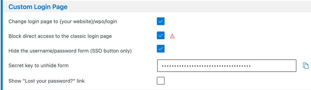 Configure a custom Login Route and hide wp-login.php