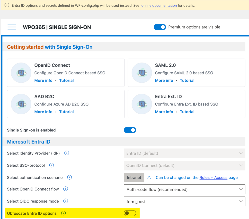 Delete sensitive Entra ID options from the database